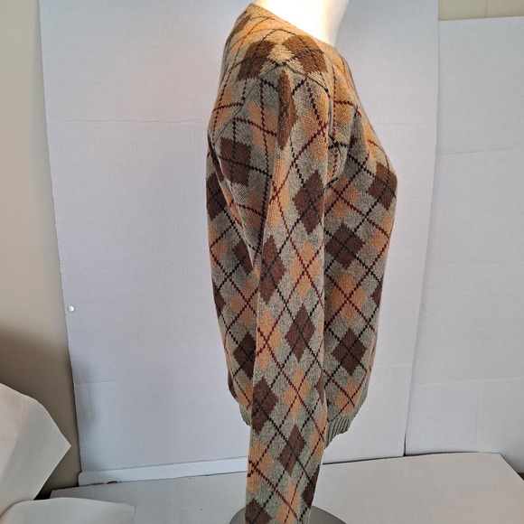 Ralph Lauren Sweater Size S Lambswool Cashmere Pullover Argyle Fall Colors - Picture 5 of 7